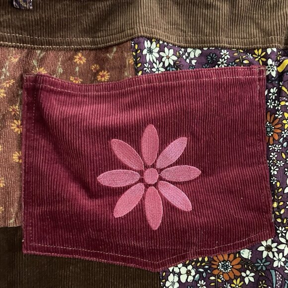 Tunnel Vision Womn 5XL Patchwork Corduroy Y2K 90s Retro 70s High-Rise Flare Pant - Picture 11 of 12